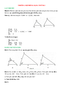 50 Bài tập Trường hợp đồng dạng thứ hai của hai tam giác (có đáp án)- Toán 8