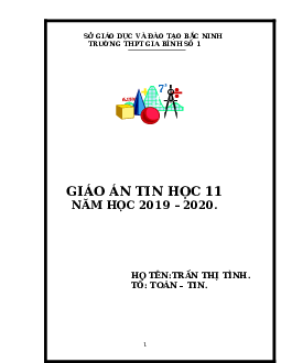 Giáo án Tin học lớp 11 đổi mới