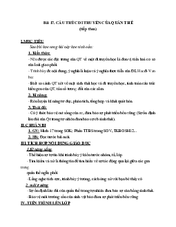 Giáo án Sinh học 12 Bài 17: Cấu trúc di truyền của quần thể (tiếp theo) mới nhất - CV5555