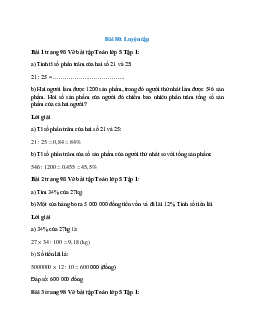 Vở bài tập Toán lớp 5 Tập 1 trang 98, 99 Bài 80: Luyện tập