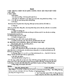 Giáo án Lịch sử 12 Bài 20 Cuộc kháng chiến toàn quốc chống thực dân Pháp kết thúc mới nhất
