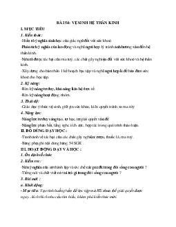 Giáo án Sinh học 8 Bài 54: Vệ sinh hệ thần kinh mới nhất - CV5555