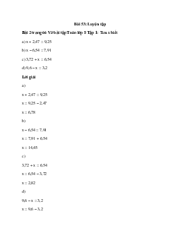 Tìm x biết: x + 2,47 = 9,25