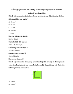 16 câu Trắc nghiệm Toán 6 Chương 3 (Chân trời sáng tạo): Hình học trực quan. Các hình phẳng trong thực tiễn có đáp án 2024