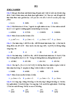 Bộ 20 Đề thi Cuối học kì 1 Toán lớp 11 chọn lọc