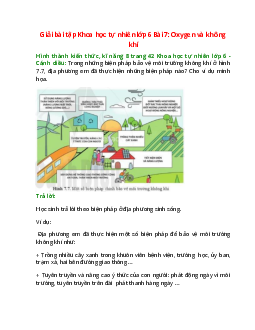 Trong những biện pháp bảo vệ môi trường không khí ở hình 7.7, địa phương em đã thực hiện những biện pháp nào