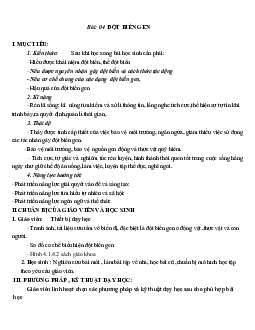 Giáo án Sinh học 12 Bài 4: Đột biến gen mới nhất - CV5512