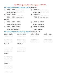 Vở bài tập Toán lớp 3 Tập 2 trang 88 Bài 159. Ôn tập bốn phép tính trong phạm vi 100 000