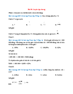 Vở bài tập Toán lớp 5 Tập 1 trang 108, 109, 110 Bài 88: Luyện tập chung