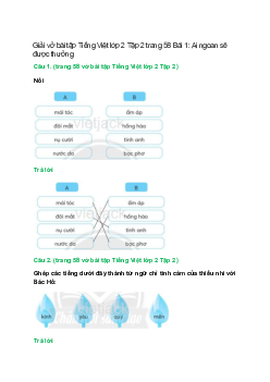 Vở bài tập Tiếng Việt lớp 2 Tập 2 trang 58 Bài 1: Ai ngoan sẽ được thưởng – Chân trời sáng tạo