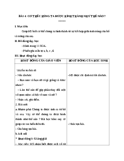 Giáo án khoa học 5 bài 4: Cơ thể chúng ta được hình thành như thế nào? mới nhất