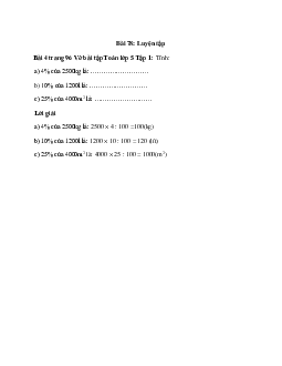 Tính: 4% của 2500kg