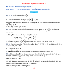 Phiếu bài tập tuần 16 - Toán 7