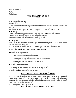 Giáo án ngữ văn lớp 10 Tiết 34: Trả bài văn số 3