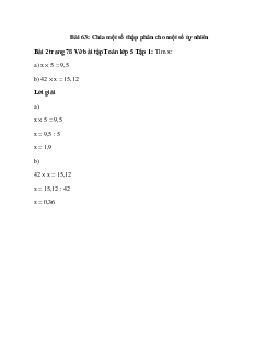 Tìm x: x × 5 = 9,5