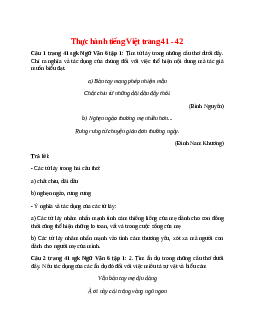 Soạn bài Thực hành tiếng Việt trang 41 - 42 – ngắn nhất Cánh diều