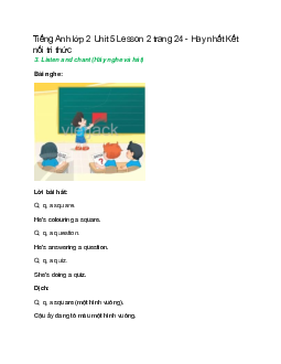 Tiếng Anh lớp 2 Unit 5 Lesson 2 trang 24 – Kết nối tri thức