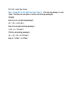 Một hình lập phương có cạnh 3,5dm. Tính diện tích toàn phần và thể tích của hình lập phương đó