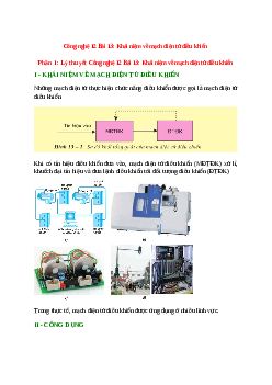 Lý thuyết Công nghệ 12 Bài 13 (mới 2023 + 10 câu trắc nghiệm): Khái niệm về mạch điện tử điều khiển