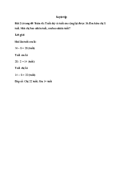 Tuổi chị và tuổi em cộng lại được 36