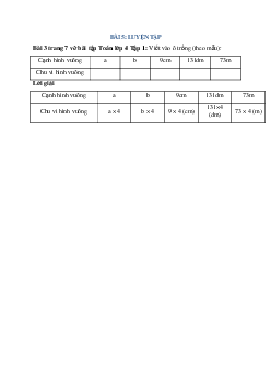 Viết vào ô trống (theo mẫu) Bài 3 trang 7 vở bài tập Toán lớp 4 Tập 1