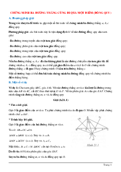 Phương pháp giải và bài tập về Chứng minh ba đường thẳng cùng đi qua một điểm có lời giải