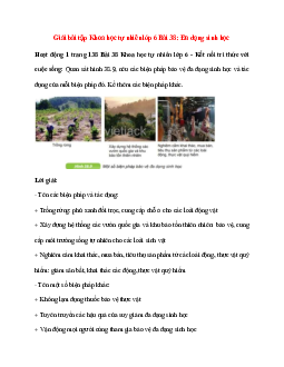 Quan sát hình 38.9, nêu các biện pháp bảo vệ đa dạng sinh học và tác dụng