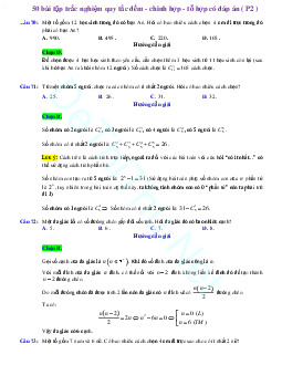 50 câu trắc nghiệm Quy tắc đếm - Chỉnh hợp - Tổ hợp có đáp án 2023