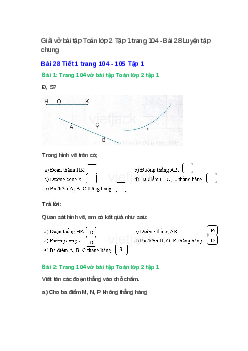 Vở bài tập Toán lớp 2 Tập 1 trang 104, 105 Bài 28: Luyện tập chung | Kết nối tri thức