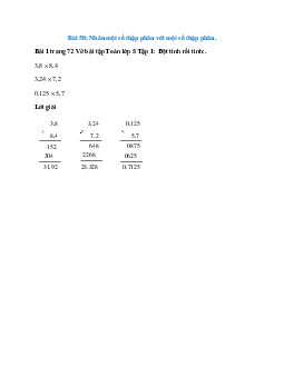 Đặt tính rồi tính: 3,8 × 8,4