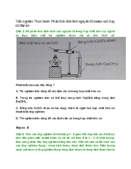 30 câu Trắc nghiệm Thực hành: Phân tích định tính nguyên tố metan có đáp án 2023 – Hóa học 11