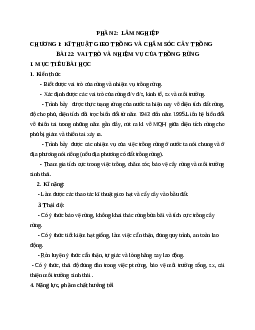 Giáo án Công Nghệ 7 Bài 22: Vai trò của rừng và nhiệm vụ của trồng rừng mới nhất - CV5512