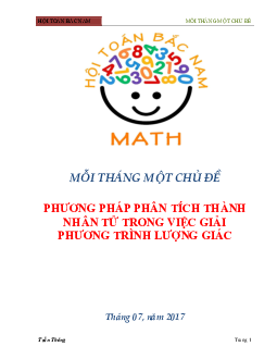 Phương pháp phân tích thành nhân tử trong việc giải phương trình lượng giác
