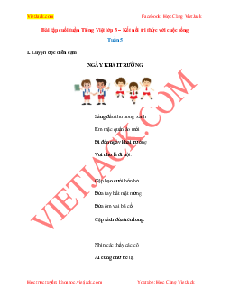 Bài tập cuối tuần Tiếng Việt lớp 3 Kết nối tri thức tuần 5
