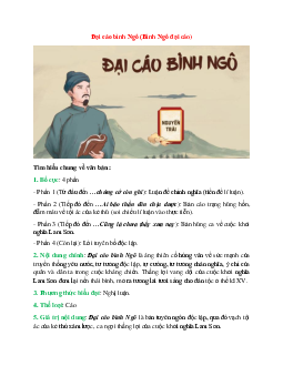 Đại cáo bình Ngô (Bình Ngô đại cáo) – Ngữ văn lớp 10