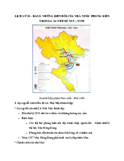 Lý thuyết Lịch sử 10: Bài 21: Những biến đổi của nhà nước phong kiến trong các thế kỉ XVI - XVII mới nhất