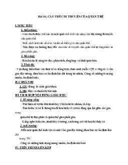 Giáo án Sinh học 12 Bài 16: Cấu trúc di truyền của quần thể mới nhất - CV5555
