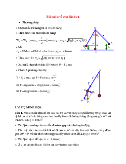 Phương pháp giải và bài tập về Bài toán về con lắc đơn có lời giải