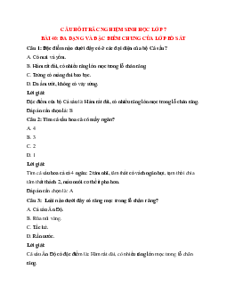 Trắc nghiệm Sinh học 7 Bài 40 có đáp án: Đa dạng và đặc điểm chung của lớp Bò sát