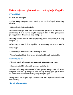 Soạn bài Chia sẻ một trải nghiệm về nơi em sống hoặc từng đến – hay nhất Kết nối tri thức