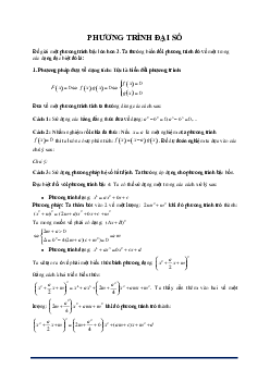 Phương pháp giải Phương trình bậc cao và phương trình phân thức
