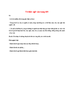 Soạn bài Tri thức ngữ văn trang 109 – ngắn nhất Kết nối tri thức