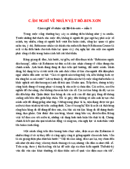 TOP 6 bài Cảm nghĩ về nhân vật Rô-bin-xơn 2023 SIÊU HAY