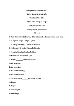 Bộ 9 Đề thi Tiếng Anh lớp 6 Học kì 1 năm 2024 tải nhiều nhất - Cánh diều