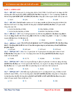 Bài tập trắc nghiệm về lý thuyết amino axit, biện luận công thức muối amino môn Hóa học lớp 12 chọn lọc