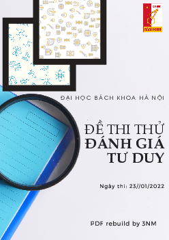 Đề thi đánh giá tư duy Đại học Bách khoa Hà Nội năm 2022