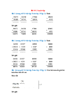 Vở bài tập Toán lớp 3 Tập 2 trang 68 Bài 142: Luyện tập