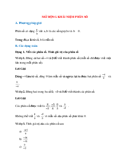 Lý thuyết, bài tập về Mở rộng khái niệm phân số có lời giải
