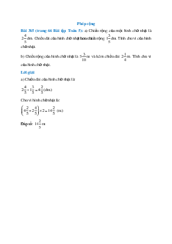 Chiều rộng của một hình chữ nhật là 2(4/5) dm