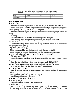 Giáo án Địa lí 12 Bài 16 Đặc điểm dân số và phân bố dân cư ở nước ta mới nhất